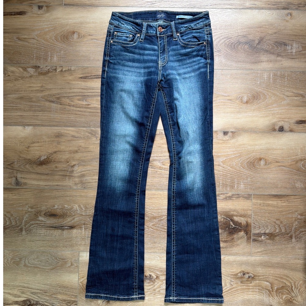 Daytrip Virgo Bootcut Women's Stretch Denim Jeans Blue Mid-Rise Size 27L Long